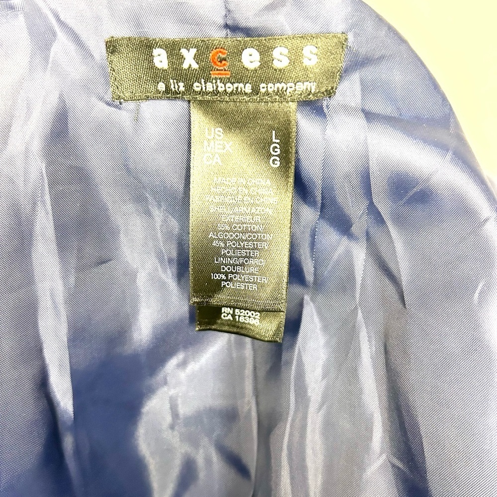 Liz Claiborne navy and white large geometric print ss jacket with pockets - Picture 10 of 10